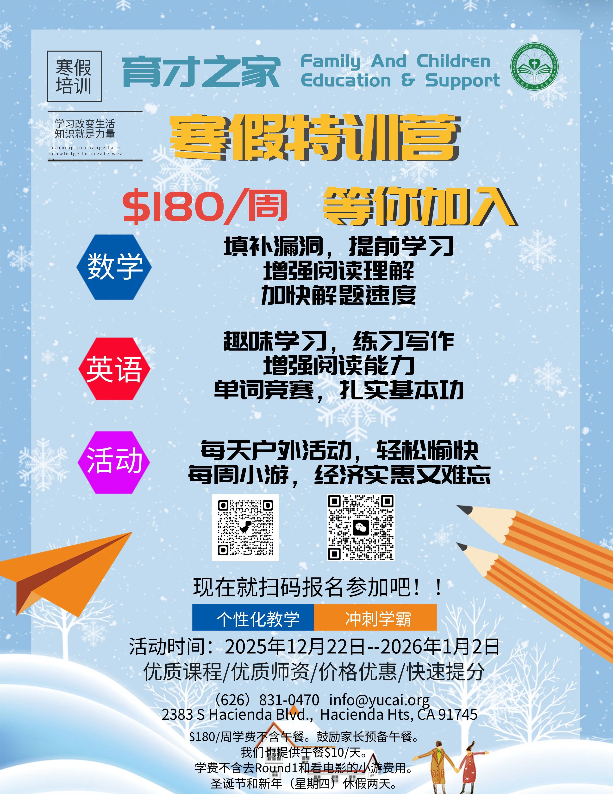 冬季寒假特训营宣传海报